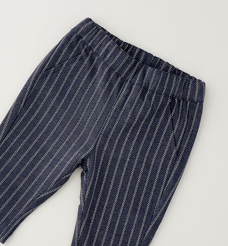 Pantaloni neonato iDOMini BLU MELANGE-PANNA-6CDY