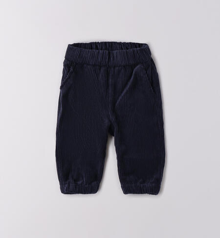 Pantaloni neonato velluto BLU