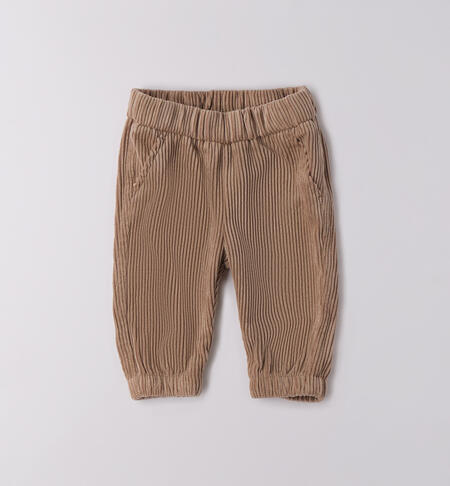 Pantaloni neonato velluto TORTORA -0928