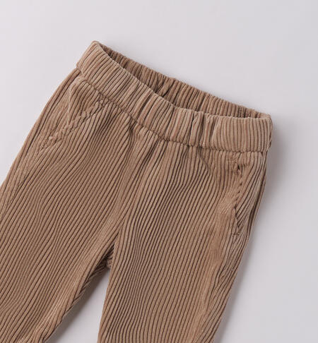 Pantaloni neonato velluto TORTORA -0928