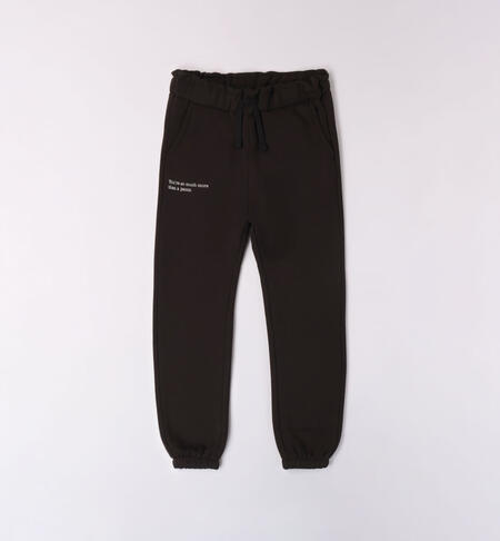 Girls' tracksuit bottoms BLACK