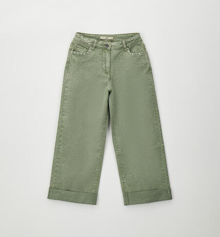 Pantaloni per ragazza VERDE MILITARE-5554