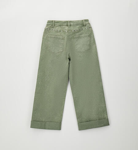 Pantaloni per ragazza VERDE MILITARE-5554