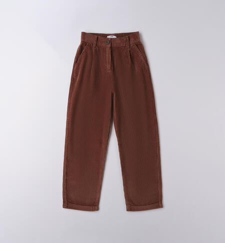 Pantaloni ragazza 100% cotone MARRONE