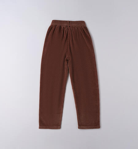 Pantaloni ragazza 100% cotone MARRONE-0853