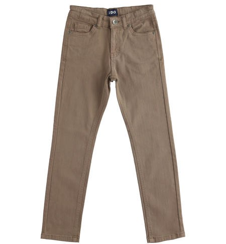 Pantaloni ragazzo regular fit - da 8 a 16 anni iDO MARRONE SCURO-0871