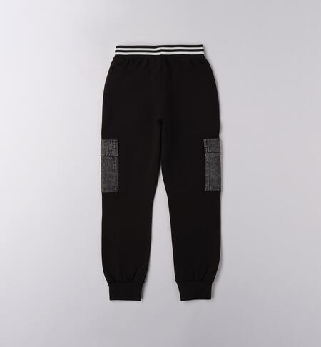 Pantaloni ragazzo sportivi NERO-0658