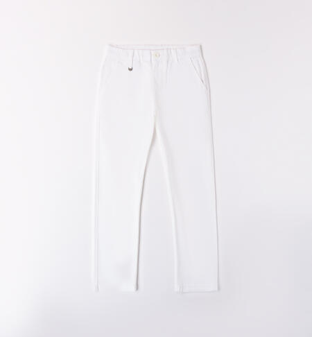 Boys' regular fit trousers WHITE