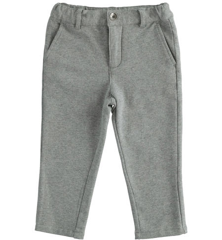 Slim fit trousers for boys from 9 months to 8 years iDO GRIGIO MELANGE-8970