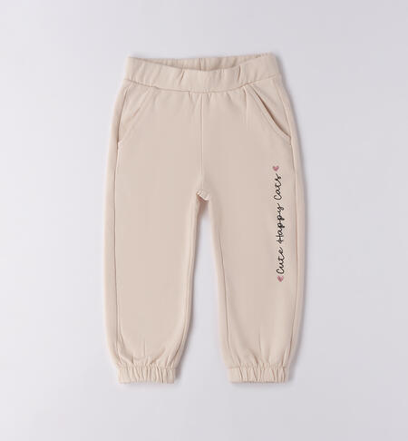 Pantaloni sportivi per bambina PANNA