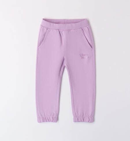 Girls' lilac tracksuit bottoms VIOLET