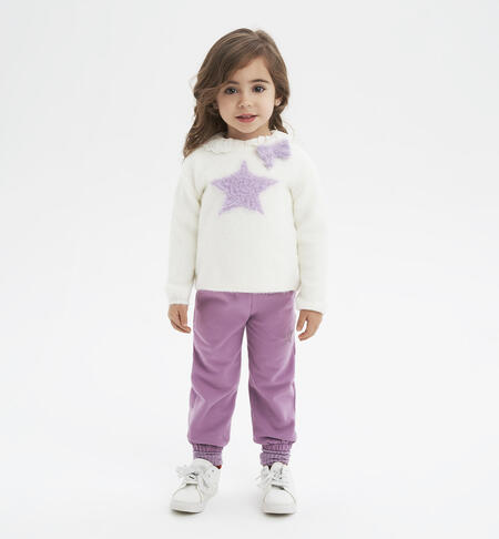 Pantaloni tuta bambina con stella VIOLA