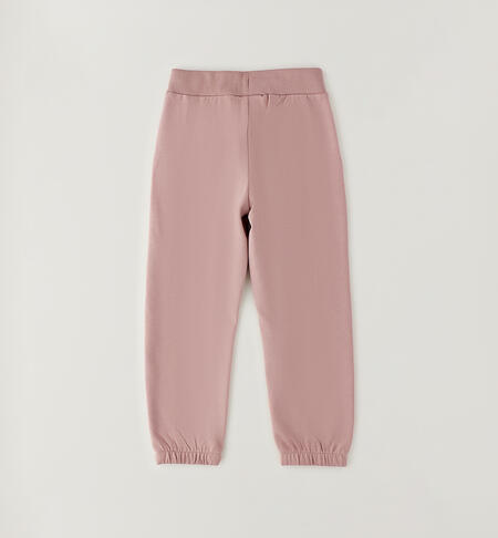 Girls' tracksuit bottoms MAUVE-2922