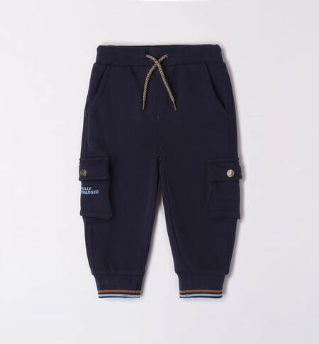 iDO tracksuit bottoms with large pockets for boys aged 9 months to 8 years NAVY-3885