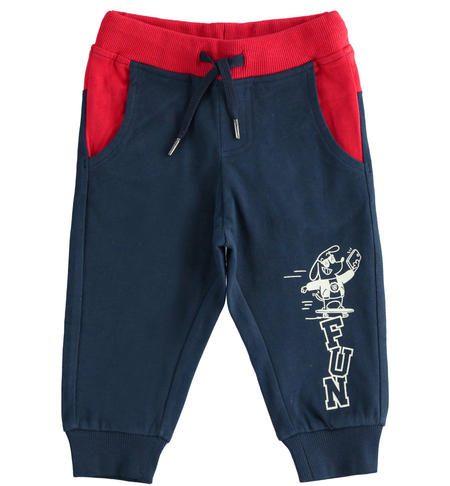 Cotton tracksuit trousers for boys from 9 months to 8 years iDO NAVY-3885