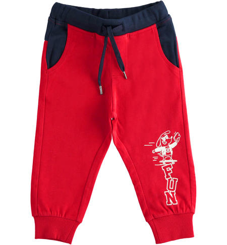 Pantaloni tuta bambino in cotone - da 9 mesi a 8 anni iDO ROSSO-2253