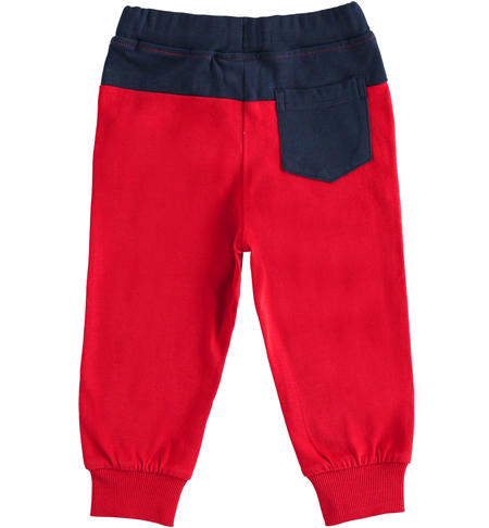 Cotton tracksuit trousers for boys from 9 months to 8 years iDO ROSSO-2253
