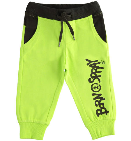 Pantaloni tuta bambino in cotone - da 9 mesi a 8 anni iDO VERDE-5132