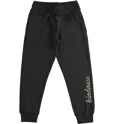 Girl¿s cotton tracksuit trousers from 8 to 16 years old iDO NERO-0658