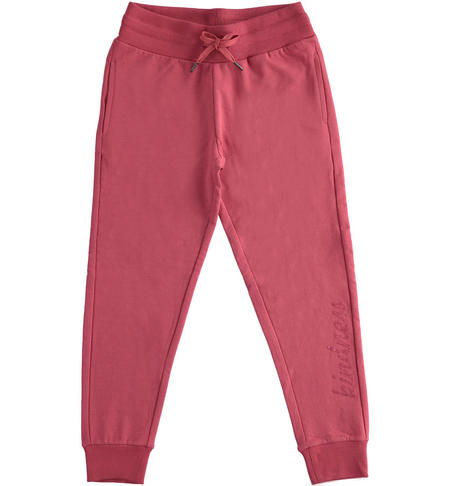 Girl¿s cotton tracksuit trousers from 8 to 16 years old iDO SLATE ROSE-2527