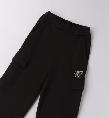 Pantaloni tuta ragazza NERO-0658