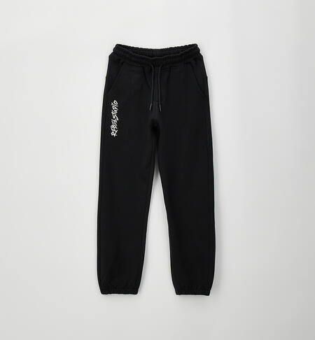 Boy's tracksuit bottoms BLACK