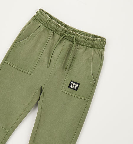 Boys' tracksuit trousers VERDE SALVIA-5454