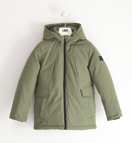 Boy's parka in technical fabric from 8 to 16 years old iDO VERDE MILITARE-5554