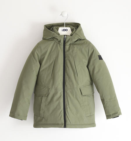 Parka ragazzo in tessuto tecnico - da 8 a 16 anni iDO VERDE MILITARE-5554