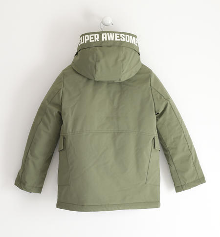 Boy's parka in technical fabric from 8 to 16 years old iDO VERDE MILITARE-5554