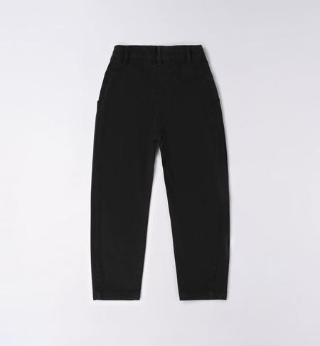 Particolare pantalone ragazza in cotone da 8 a 16 anni iDO NERO-0658