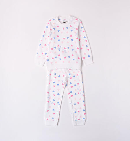 Girls' heart pyjamas CREAM