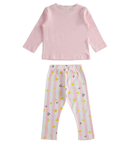Pigiama bambina due pezzi Emoji - da 9 mesi a 8 anni iDO ROSA-2715