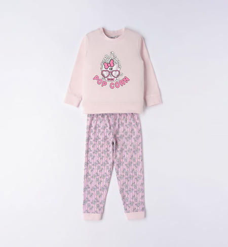 iDO long pyjamas for girls from 12 months to 12 years BIANCO-ROSA-6VG5