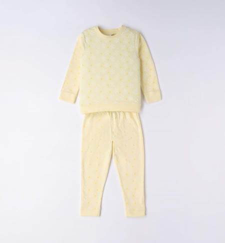 iDO long pyjamas for girls from 12 months to 12 years GIALLO-BIANCO-6VG4