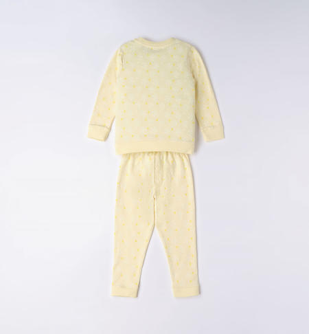 Pigiama lungo bambina da 12 mesi a 12 anni iDO GIALLO-BIANCO-6VG4