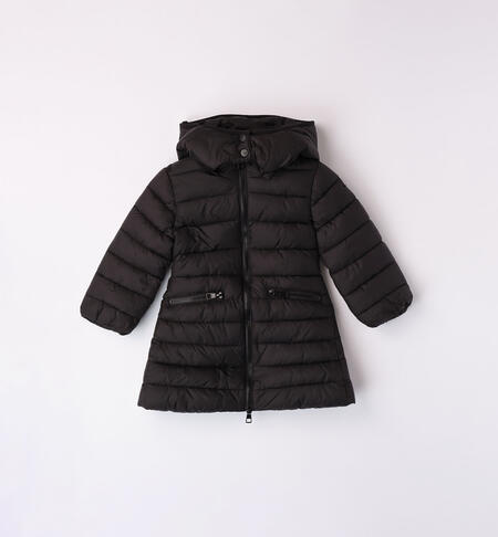 Girls' fitted down jacket BLACK