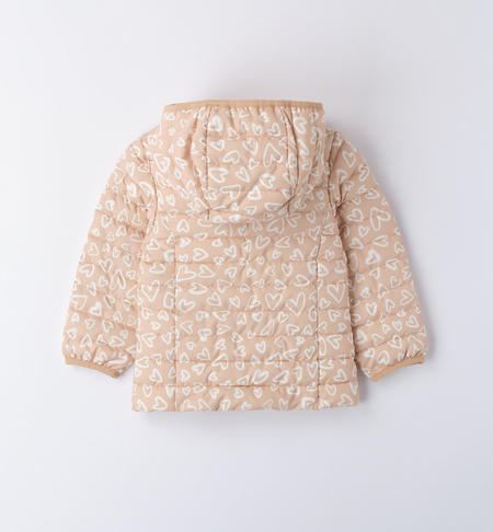 Piumino bambina modello 100 grammi a cuori da 9 mesi a 8 anni iDO PANNA-BEIGE-6V08