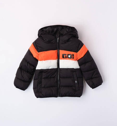 iDO padded jacket with print for boys aged 9 months to 8 years NERO-0658