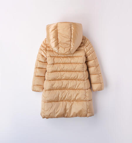 iDO long padded jacket for girls aged 8 to 16 years BEIGE-0916