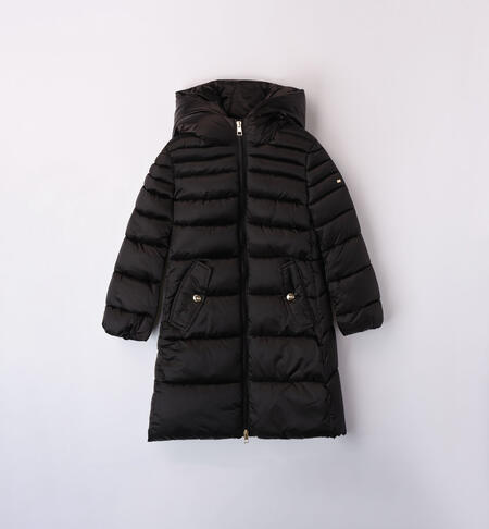 Long padded jacket for girl BLACK
