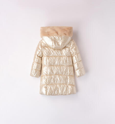 iDO pearly padded jacket for girls aged 9 months to 8 years BEIGE-0916