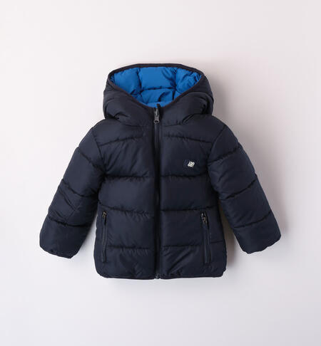 iDO reversible blue down jacket for boys from 9 months to 8 years ROYAL-NAVY-6WH8