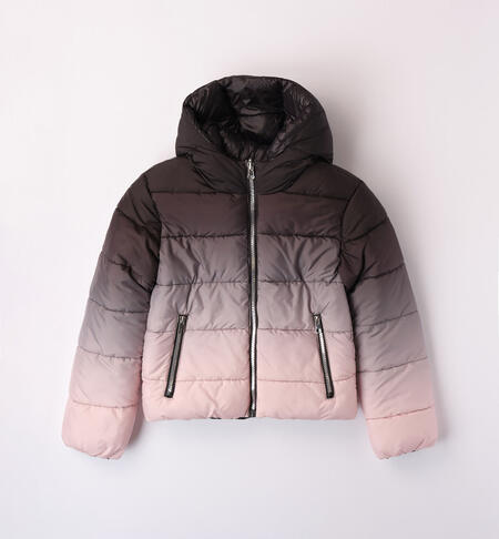 iDO gradient down jacket for girls from 8 to 16 years ROSA-NERO-6WH4