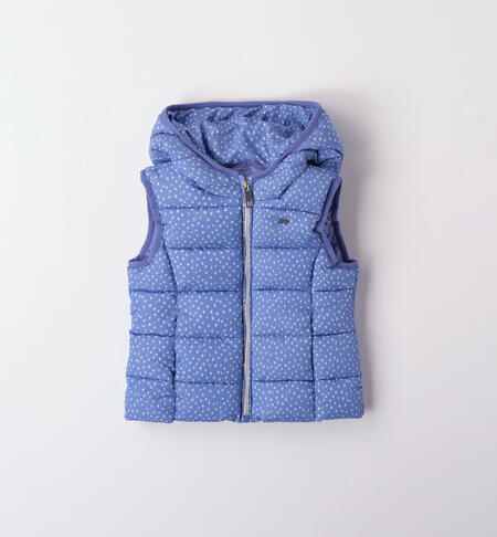 iDO polka dot down gilet for girls from 9 months to 8 years PERVINCA-AZZURRO-6WF6