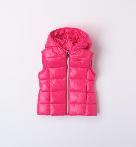 Girls' fuchsia down gilet FUCHSIA