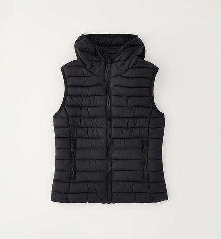 Girls' sleeveless down jacket BLACK