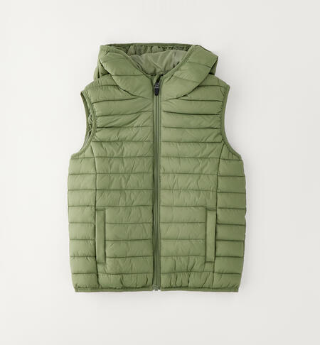 Piumino smanicato ragazzo VERDE SALVIA-5454