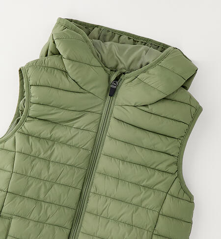 Piumino smanicato ragazzo VERDE SALVIA-5454