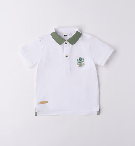 Boy's cactus polo shirt WHITE